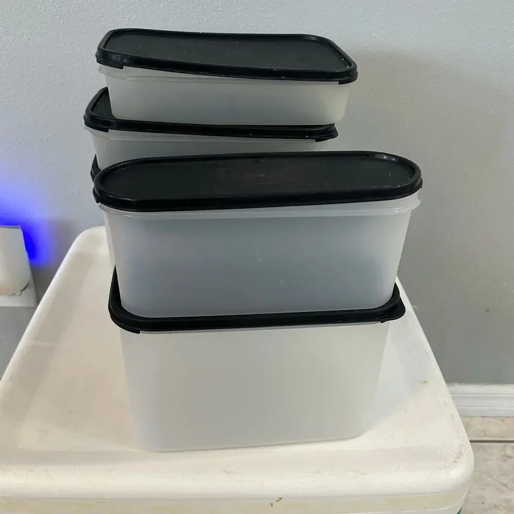 Tupperware Upperware Food Storage Set of 6 with Lids +  Free Chalkboard Labels